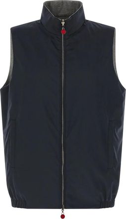 Kiton Double Face Nylon Vest - Heren - Bodywarmers - Blauw - 3XL - Nylon - Jassen