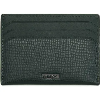 Tumi Nassau Slim Leather Card Case in Deep Pine Textured Smooth at Nordstrom