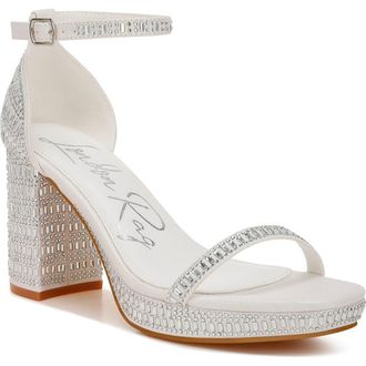 London Rag Ronan Crystal Embellished Platform Sandal in White at Nordstrom Rack, Size 7