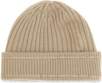 Burberry Mens Beige Wool Oves Aries Beanie Accessory