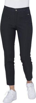 C.Ro Donkerblauwe Rits Leggings - Dames - Slim Fit Broeken - Blauw - 4XL - Broeken