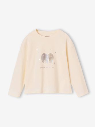 Vertbaudet Langarmshirt f&uuml;r M&auml;dchen wollwei&szlig;