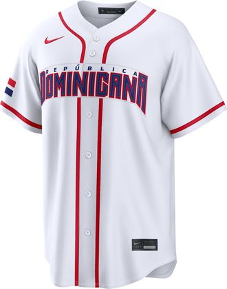 Nike Sandy Alcantara Dominican Republic National Baseball Team 2026 World Baseball Classic Nike Mens Stadium Jersey in White | RE260GZ9W3D-9X4