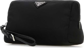 Prada Womens Black Canvas Beauty Case Nero Poliammide Riciclata-Vitello Accessory