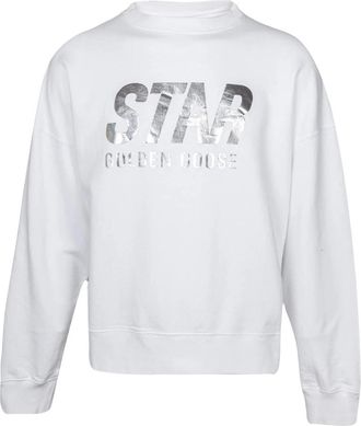 Golden Goose Katoenen Sweatshirt met Ronde Hals - Heren - Sweatshirts - Wit - M - Katoen - Hoodies & sweatvesten