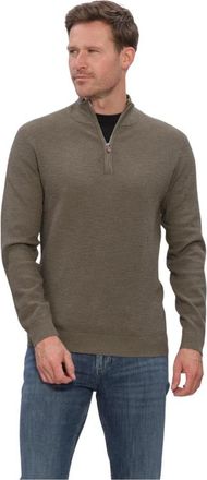 Profuomo Pullover Half Zip Twinkle Slub Structure - Heren - Vesten met rits - Groen - XL - Katoen - Hoodies & sweatvesten