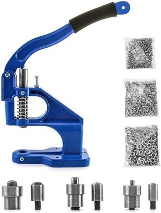 OEM Prensa Para Ojales, M&aacute;quina Perforadora De Ojales, Prensa Para Ojales Con 3 Matrices Y 1500 Ojales, Para Cuero Y Textiles