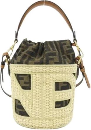 Fendi Pre-owned Canvas Shoulder Bag - Dames - Vintage Tas - Beige - ONE Size - Vintage
