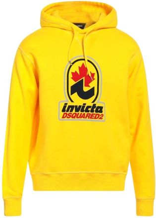 Dsquared2 Felpa con cappuccio Invicta-print Logo - - Sweatshirts & Hoodies - Uomo - Giallo - S