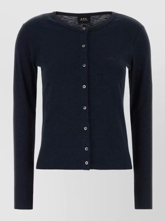 A.P.C. cora cotton cardigan crew neck long sleeves