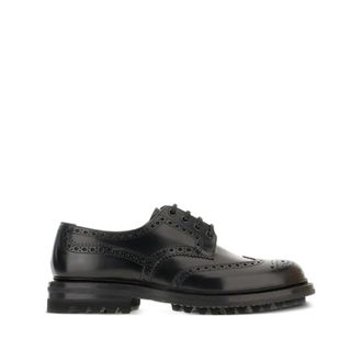 Churchs Zwarte Zijde & Nylon Platte Schoenen - Heren - Veterschoenen - Zwart - 43 EU - Nylon - Schoenen