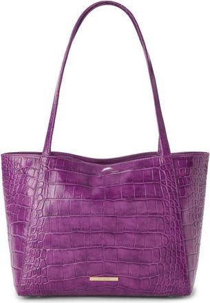 Brahmin Mona Croc Embossed Leather Tote in Purple at Nordstrom