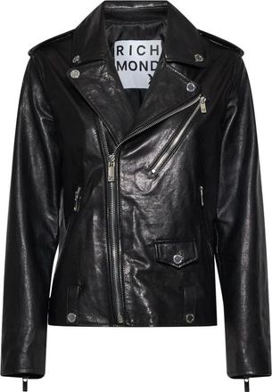 John Richmond Bikerjack - Dames - Leren en Su&egrave;de Jassen - Zwart - XS - Leer - Jassen
