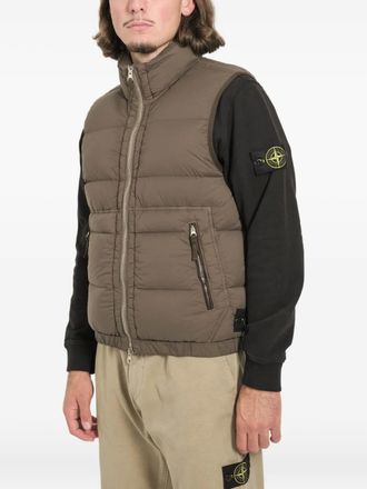 Stone Island seamless zip-up gilet - men - Polyamide/Elastane/Duck Down/Duck Feathers - XXXL - Brown