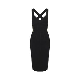 Elisabetta Franchi Midi Dresses, female, Black, Size: XS Shaping Midi Dress