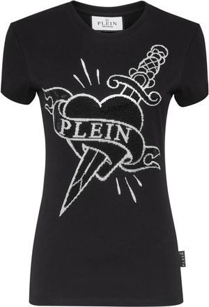 Philipp Plein T-shirt Pure Love - Dames - T-shirts - Zwart - XS - Katoen - Tops