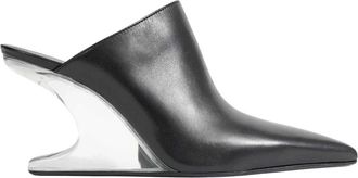 Rick Owens Mules in Pitone Cantilever 8 Sharp - Dames - Muiltjes - Zwart - 36 EU - Leer - Schoenen