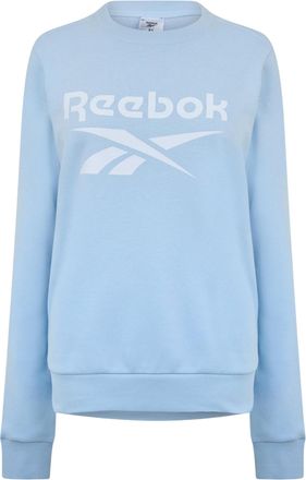 Reebok Dames-sweatshirt met logo, ronde hals en cropped model (Blauw)