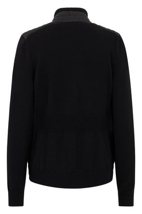 Moncler Womens Padded Wool Cardigan, Black Polyamide Cardigans Sweater