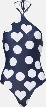 Jacquemus Bastide printed halterneck swimsuit