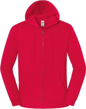 Fruit Of The Loom Fruit of the Loom Heren Iconic Premium Volledige Rits Hoodie (Rood)