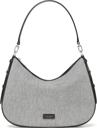 Kate Spade New York liv large canvas shoulder bag in Black/grey at Nordstrom