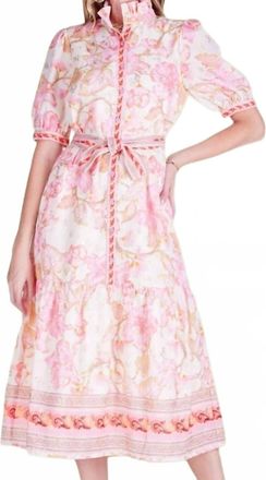 Jade Yoga The Floral Promenade Midi Dress In Pink