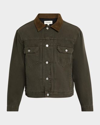 Frame Denim Mens Canvas Trucker Jacket
