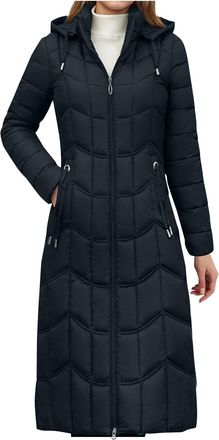 Generic Womens Long Winter Coats Uk Knee Length down Puffer Coats Ladies Lightweight Windbreak Jacket Medium Length Winters Longline Trench Coat Warm Puffer O