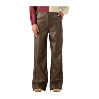 Ydence Ydence - Bruine Polyester Broek Marlee - Dames - Broeken - Bruin - Maat: L Poliester