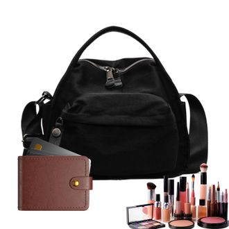 Generic Shoulder Bag For Women - Veluna Lightweight Nylon Tote | Stylish Shoulder Bag With Large Capacity Zippered Compartment | Casual Outdoor Tote For Trave