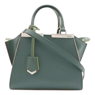 Fendi Pre-owned Petite 2Jours Leather 2way Bag - Dames - Pre-owned - Groen - Maat: ONE Size Leer