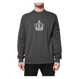 Dolce & Gabbana Heren, Truien, Grijs, Maat: 4XL Katoen