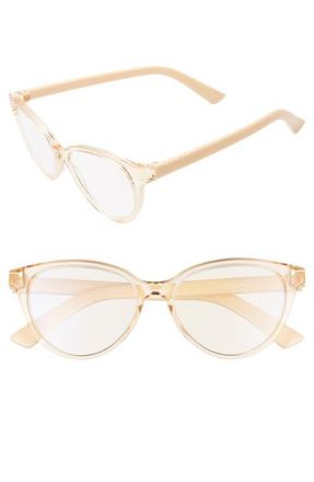 The Book Club The Art of Snore 53mm Blue Light Blocking Reading Glasses in Crystal Putty at Nordstrom, Size +2.50