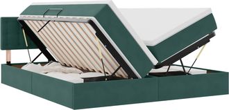vidaXL Cama Con Almacenamiento 2 Uds. Verde Oscuro 200 X 200 Cm Velvet Vidaxl