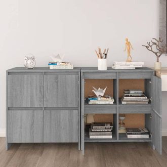 vidaXL Vidaxl - Aparadores 2 Uds Madera De Ingenier&iacute;a Gris Sonoma 70x41x75 Cm