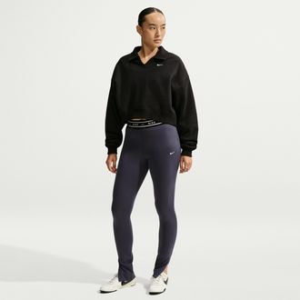 Nike Womens Nike Sportswear Chill Knit High-Waisted Open-Hem Leggings in Grey | IO1918-013