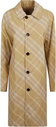 Burberry Geruite Omkeerbare Trenchcoat - Dames - Mantel - Beige - XS - Katoen - Jassen