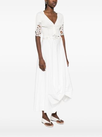 Ermanno Scervino Womens Embroidered Cotton Cardigan - White - Size EU 44 (Womens)