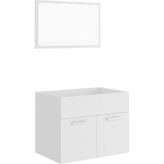 vidaXL Set Mobili da Bagno 2 pz Bianco in Legno Multistrato - Vidaxl