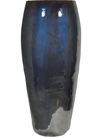 Baq Hochwertiger Xl In-/Outdoor Blumentopf Plain Partner &oslash; 41 cm/H&ouml;he 100 cm, Metal Glaze Dunkelblau
