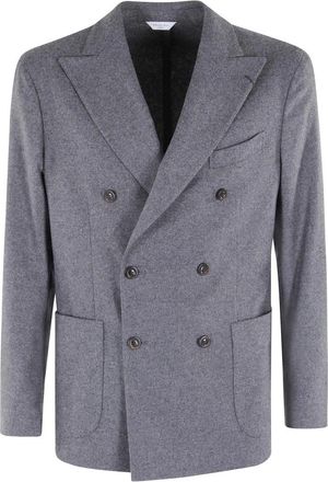 Boglioli Heren, Jassen, Grijs, Maat: L Wol