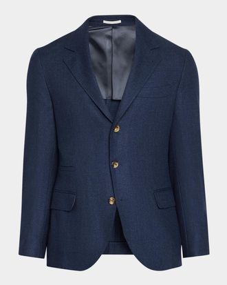 Brunello Cucinelli Men & apos;s Wool Flap Pocket Single-Breasted Suit Jacket