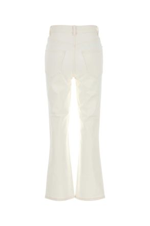 Tory Burch Womens White Stretch Denim Jeans Exterior: Cotton Elastane