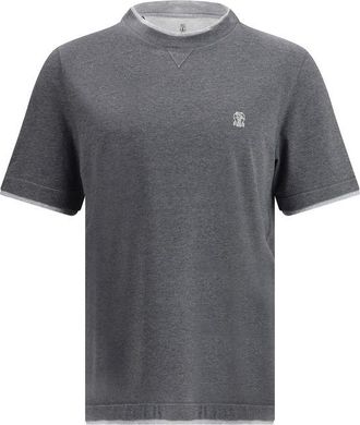 Brunello Cucinelli Gray Cotton Mens T-Shirt