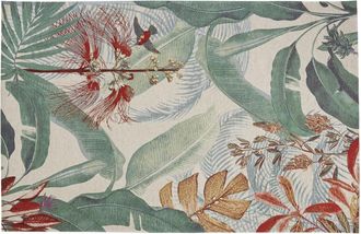 Maisons du monde Alfombra de tejido de jacquard con motivo tropical multicolor 155x230