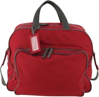 Prada Pre-owned Weekend Bags, female, Red, Size: ONE SIZE Pre-owned Sport line boston bag