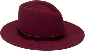 Eugenia Kim Velvet Trim Wool Fedora Hat in Bordeaux at Nordstrom Rack
