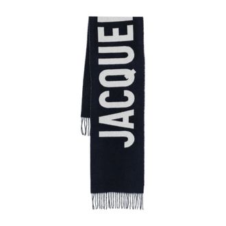 Jacquemus Bufanda de Lana Azul con Flecos - Accessories - Mujer - Azul - ONE SIZE
