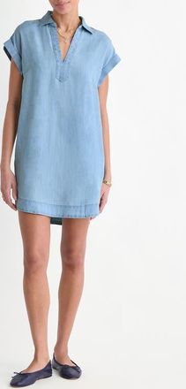 Vineyard Vines Margo Chambray Popover Shirtdress in Light Acid Wash at Nordstrom, Size Medium